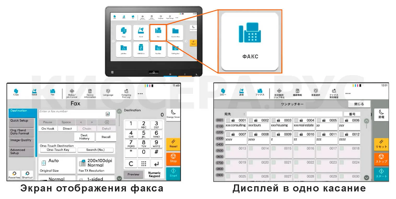 Kyocera TASKalfa MZ4000i - работа с факсами