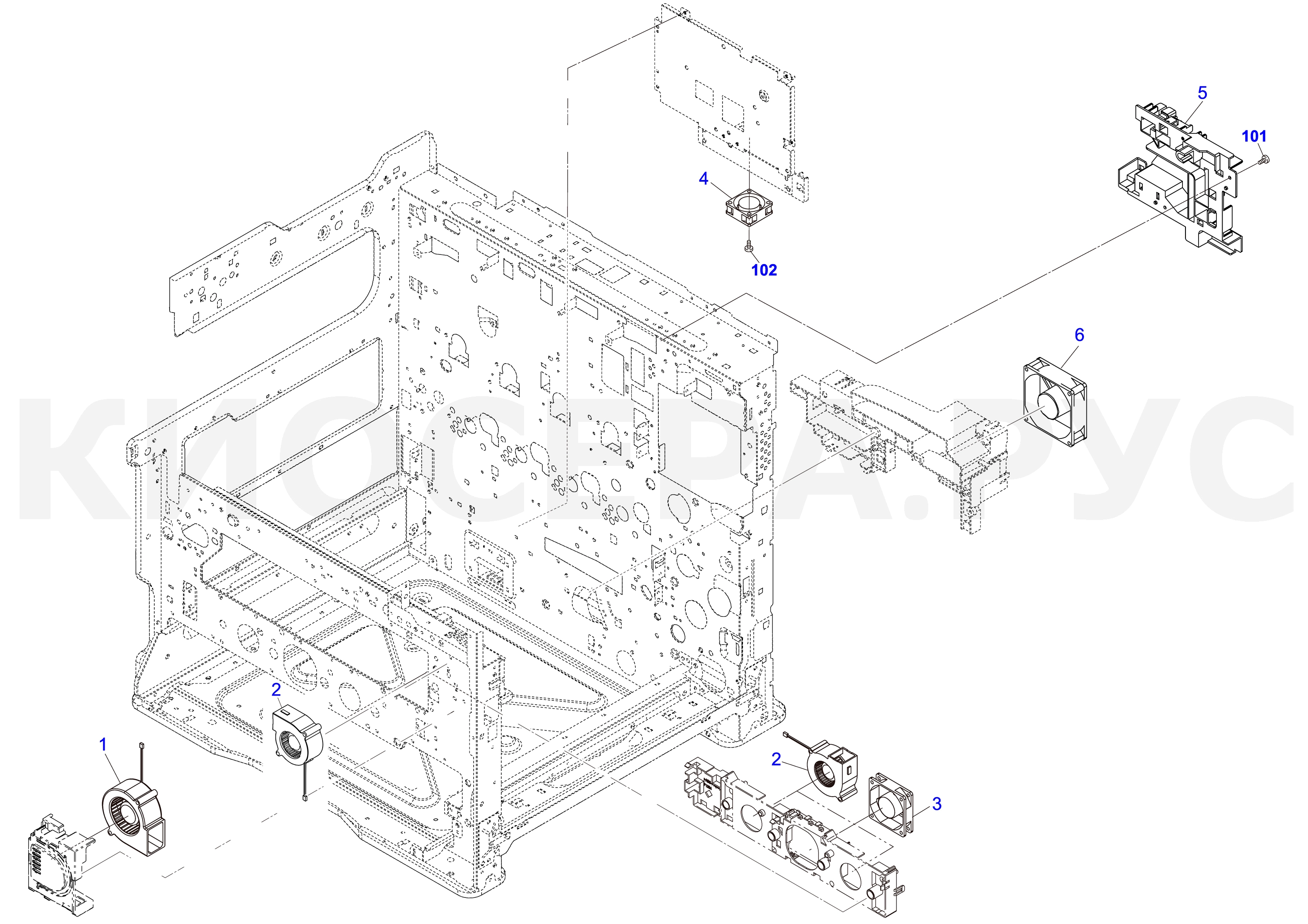 Parts for Kyocera ECOSYS M8124cidn MFP - Cooling Section