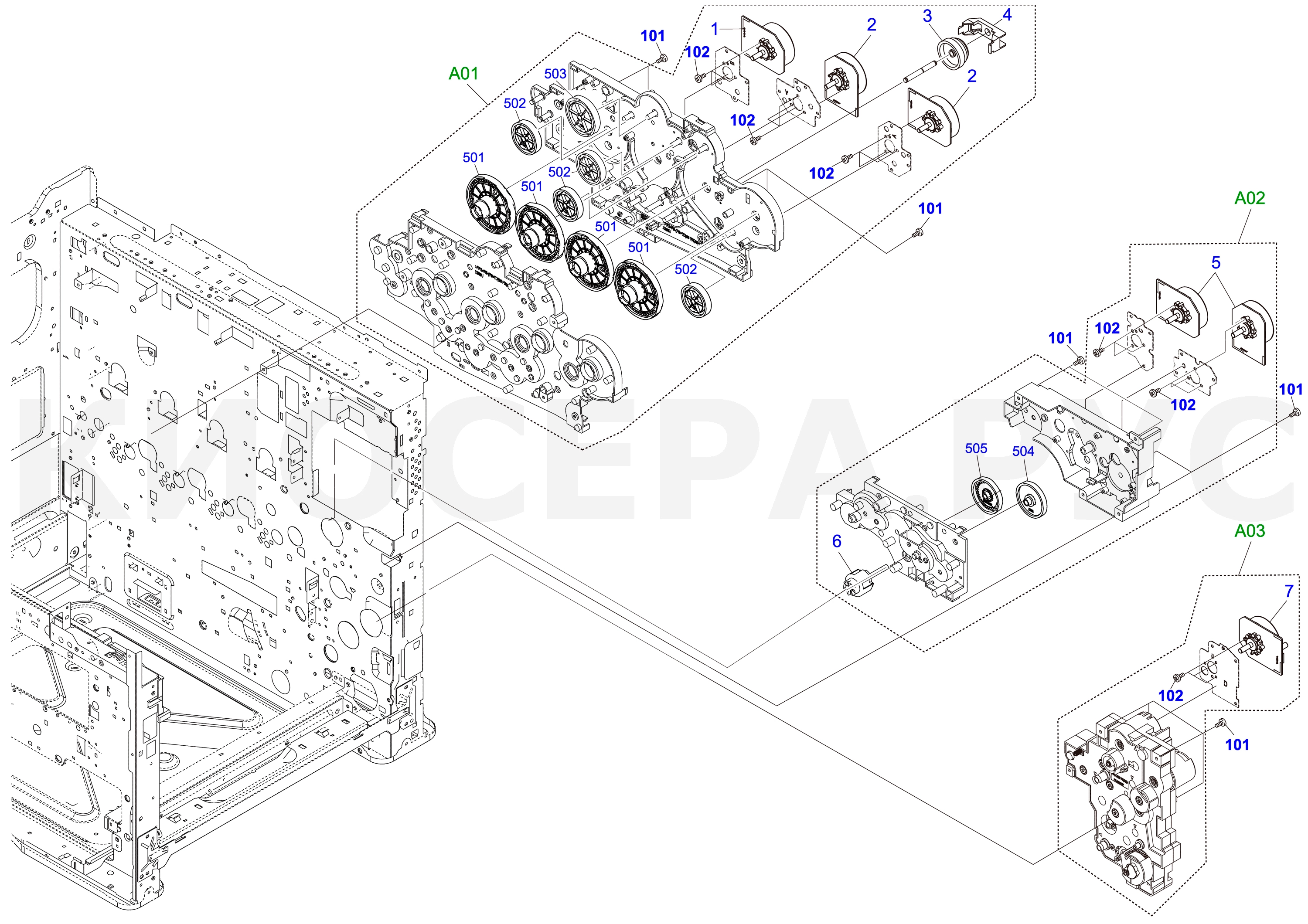 Parts for Kyocera ECOSYS M8124cidn MFP - Drive Section