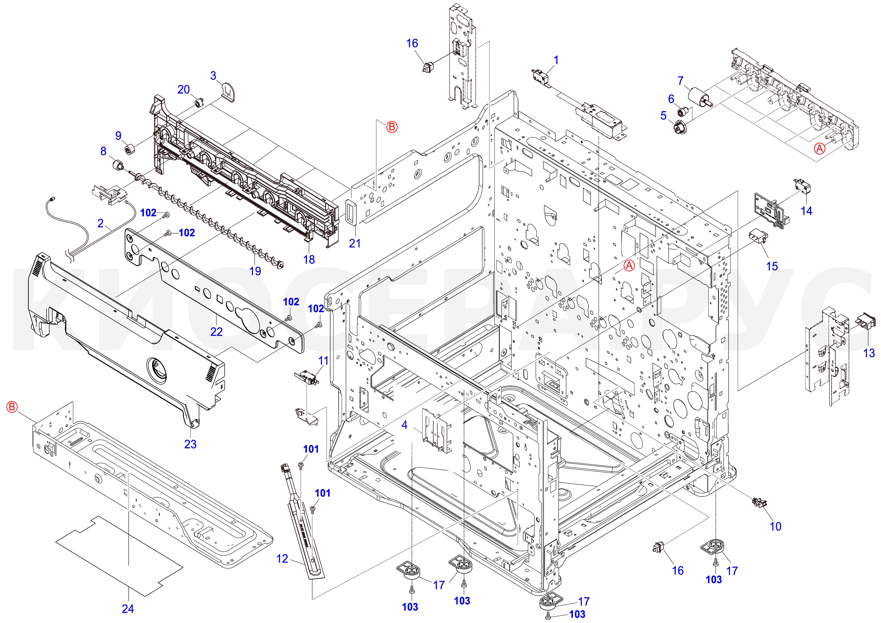 Parts for Kyocera ECOSYS M8124cidn MFP - Frame Elements